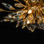 4-Light Modern Sputnik Branching Crystal Glass Leaf Flush Mount 