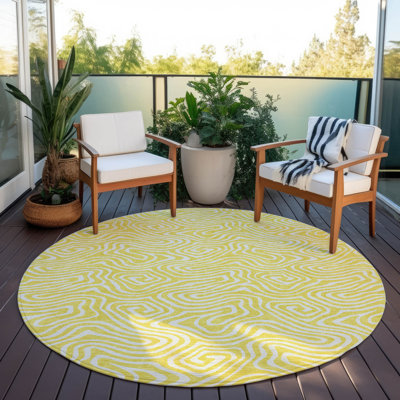 Tapis intérieur / extérieur jaune Raya 