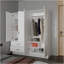 Rangement blanc avec 2 miroirs