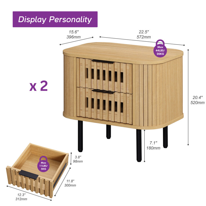 Louvered End Table Set