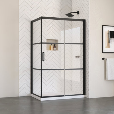 48 W 76 H Framed Rectangle Reversible Shower Enclosure