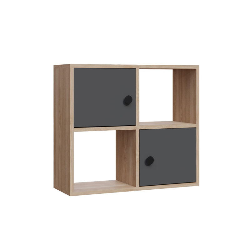 Tuttle 62.6cm H 72cm W Bookcase, Oak/Anthracite