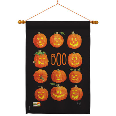 Ensemble de drapeaux en polyester 40 po x 28 po Pumpkins Boo