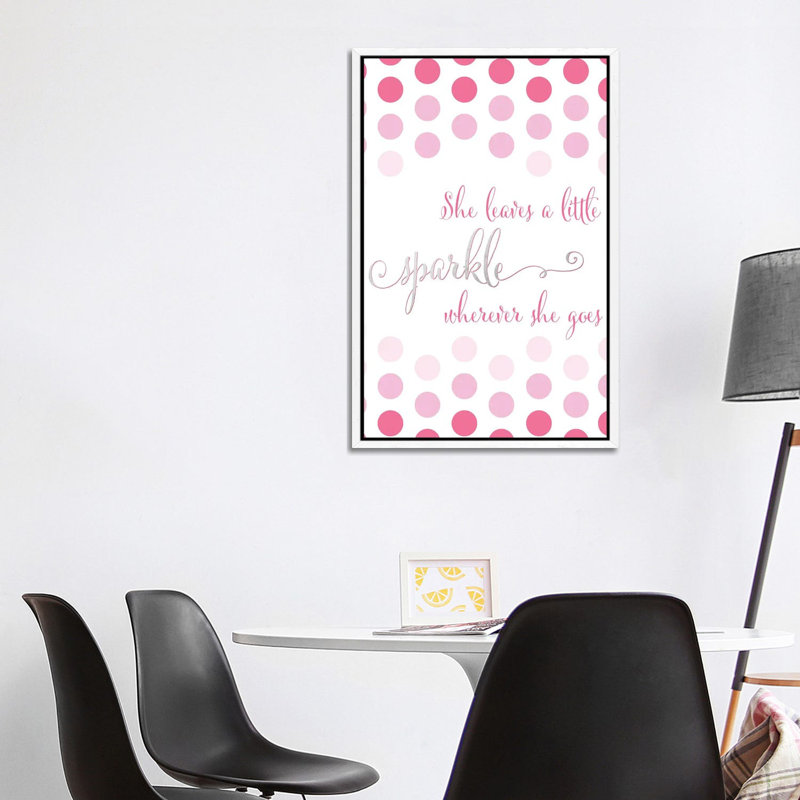 She Leaves A Little Sparkle Wherever She Goes In Pink Polka Dots by Blursbyai - Gallery-Wrapped Canvas Giclée on Canvas