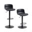 Ensemble de 2 tabourets de bar - tabourets de bar modernes en cuir de polyuréthane à hauteur de comptoir avec dossier, îlots de cuisine pivotants à hauteur réglable, sans accoudoirs, grande base-1571414102