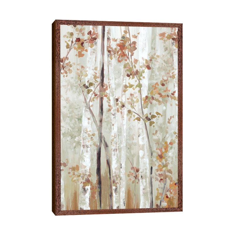 Birch Wood II by Eva Watts - Painting on Canvas, Classic Brown Wood Framed, 66.04cm H x 45.72cm W x 3.81cm D