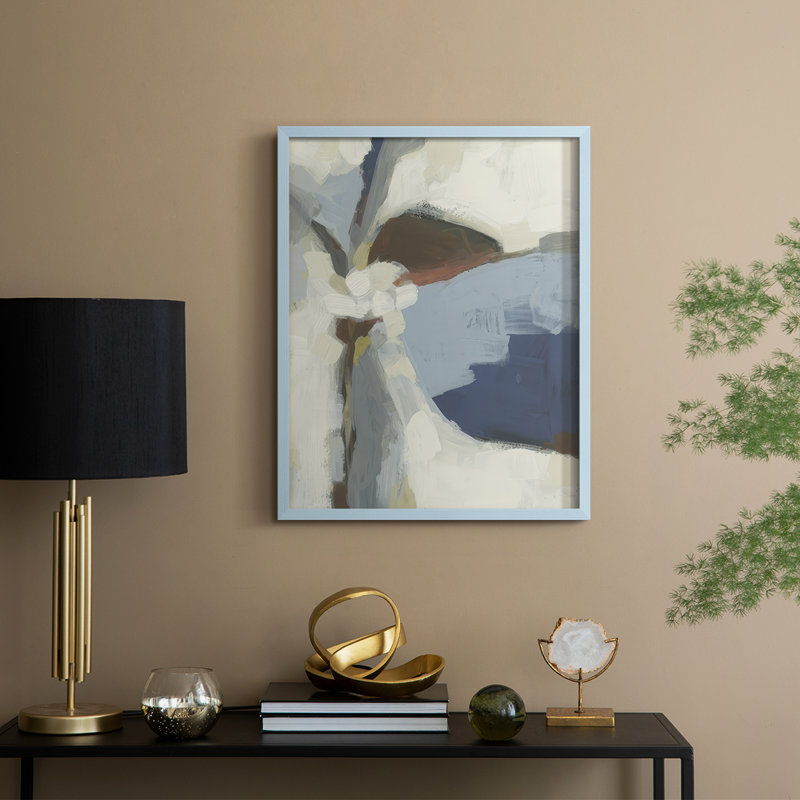 Tide Riff I Framed Print - Solid Wood, 11" H x 9" W, Blue