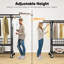 Double Rail Clothes Rack on Wheels, 283kg(625lbs) Capacity, with Mesh Storage Basket & Bottom Shelf-1574375306