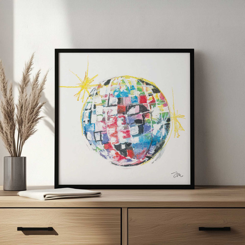 Prism Party by Jessica Mingo Art Print, Argent, L 36 x H 36, Impression encadrée