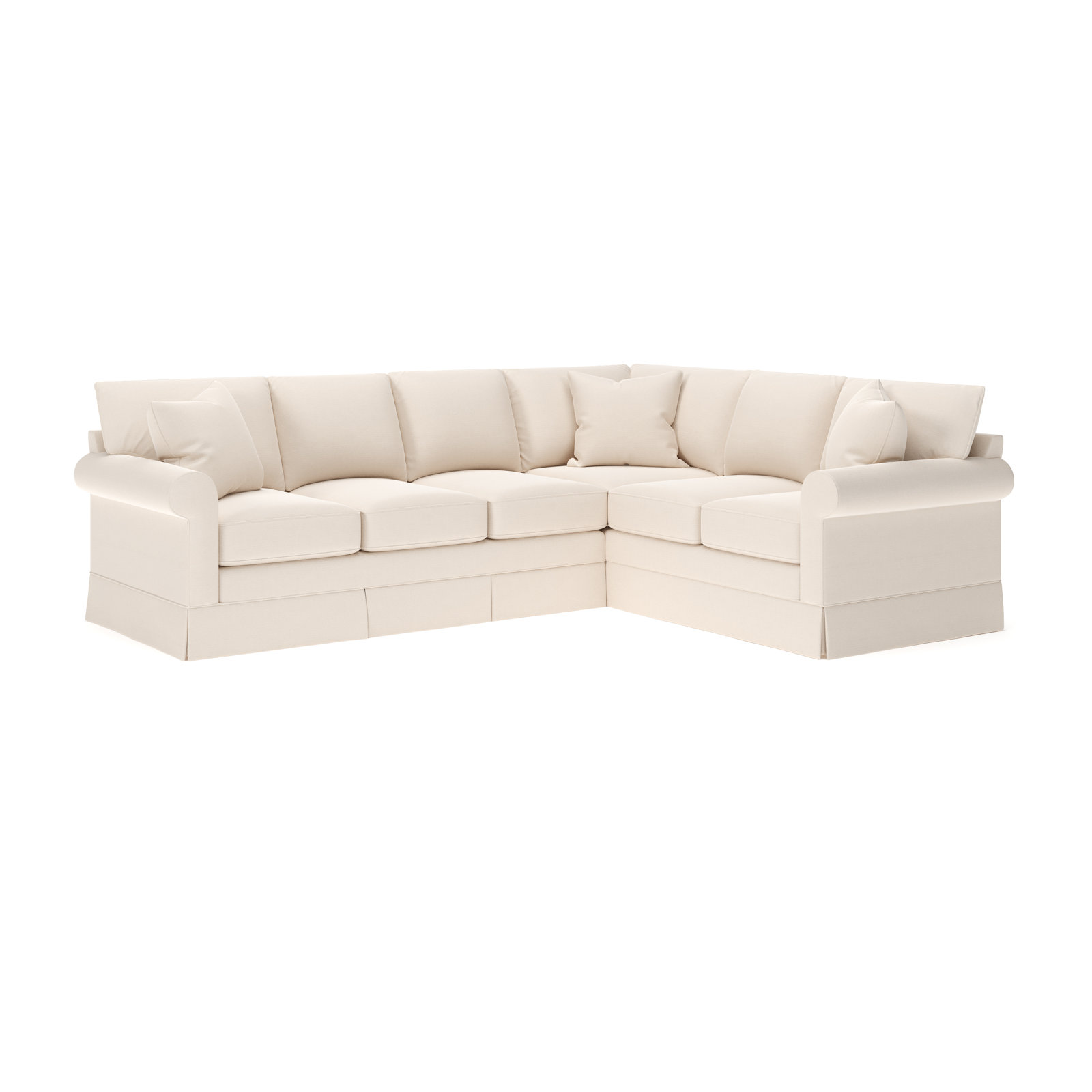 Friedman Sectional, Right Hand Facing, Conversation Ivory Basketweave
