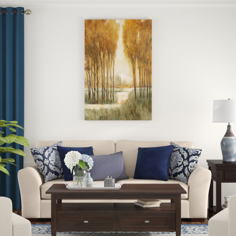 «Golden Forest I», peinture sur toile, H 48 po x l 32 po