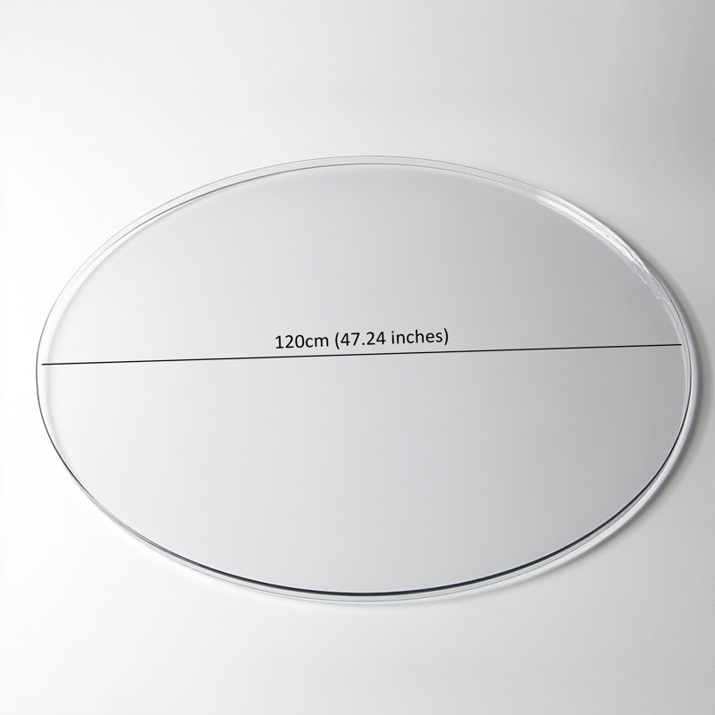 Round Clear Dining Coffee Table Mat Protector, 120cm L