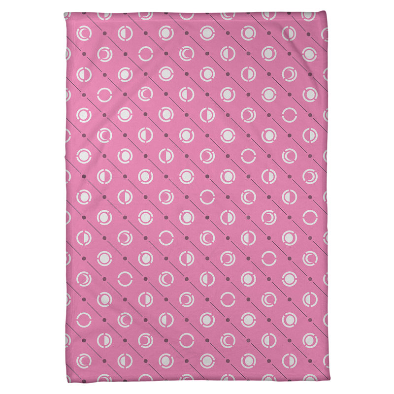 Couverture polaire moon phases, l 60 po x L 80 po, Rose / Accent de noir