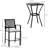 3pcs Patio Bar With And Soothing Cushion, Outdoor Furnishing. Meant For Backyards, Lawn, Deck, Poolside. Tall Chairs Footrests, All Weather Resistance, Black Steel 3 , Cushioned Chairs. For Lawns,