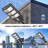 Home Outdoor LED Street Light (Set Of 2) With Solar Panels Dusk To Dawn With Motion Sensor Remote Control 600W Waterproof For Parking Lots Backyard