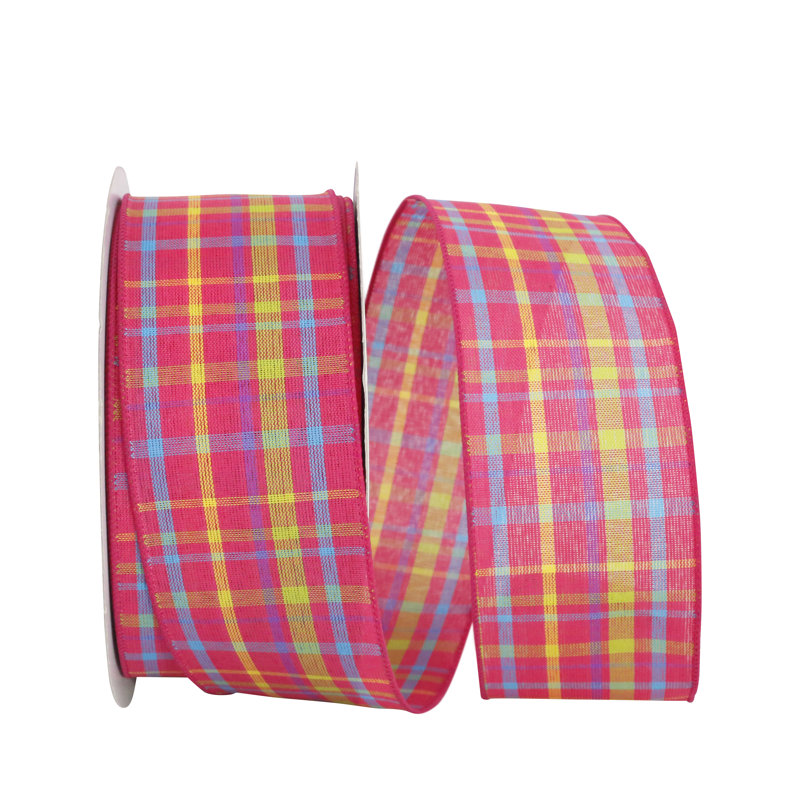 Ruban écossais, H 2,5 po x l 360 po, Rouge