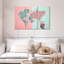 Carte du monde, ensemble de 3 reproductions sur toile, ensemble de 3 pièces par Enchanté Designs-93061168