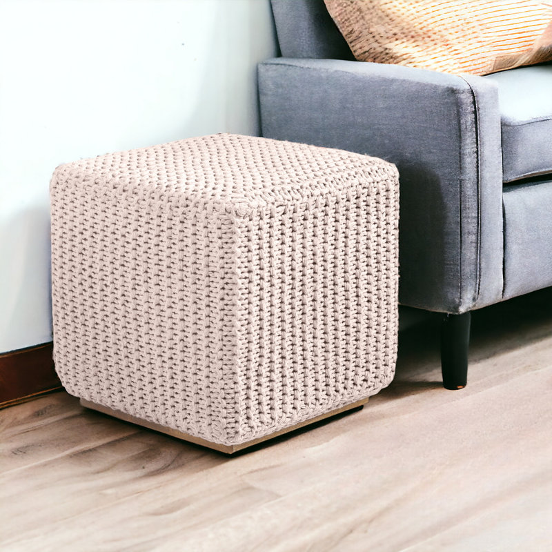 Repose-pieds en mélange de coton 16 "Turnipseed, 100 % coton ivoire