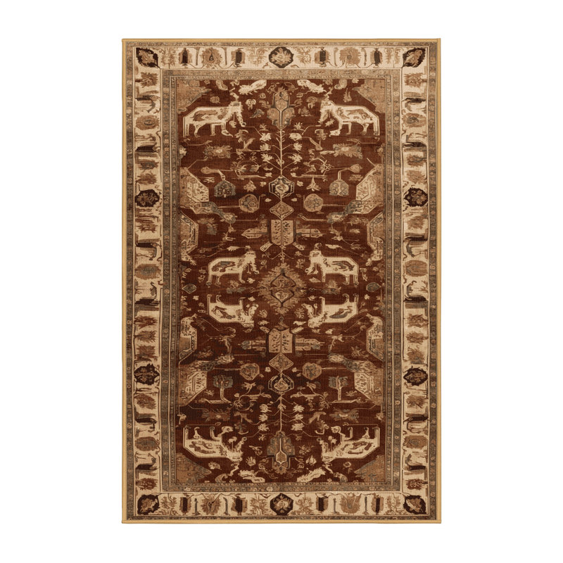 Tapis brun lavable à la machine, Rectangulaire 2 pi x 3 pi