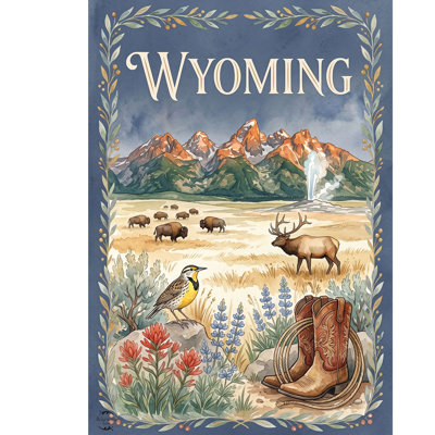 Wyoming State Pride Garden Flag 12x18