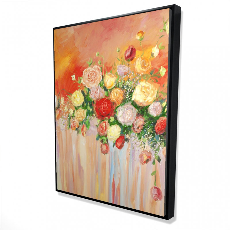 Bouquet de fleurs abstraites multicolores, reproduction sur toile