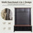 Farmhouse Hall Tree with 16 Cubbies, Storage Bench & 6 Hooks, Black-1746677008
