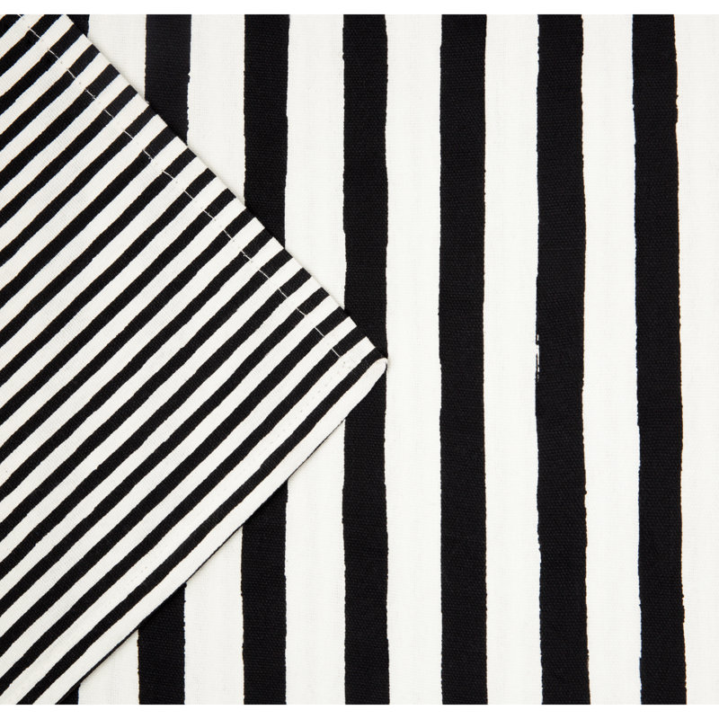 Striped Table Runnner, Black/White