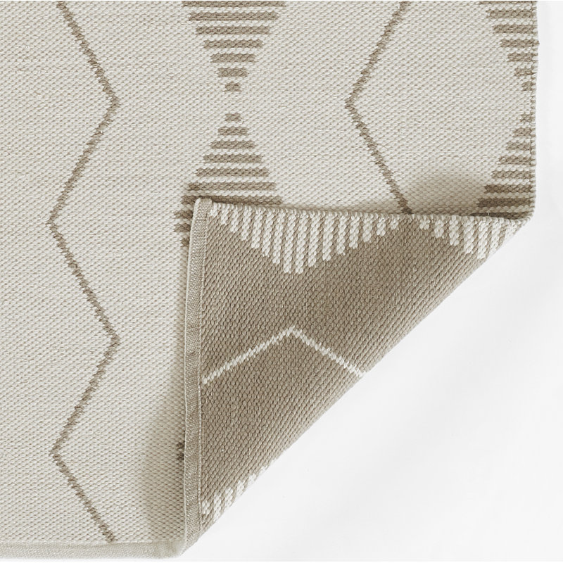 Tapis intérieur / extérieur beige tissé à la main Malmo, Tapis de couloir 2 pi 3 po x 8 pi