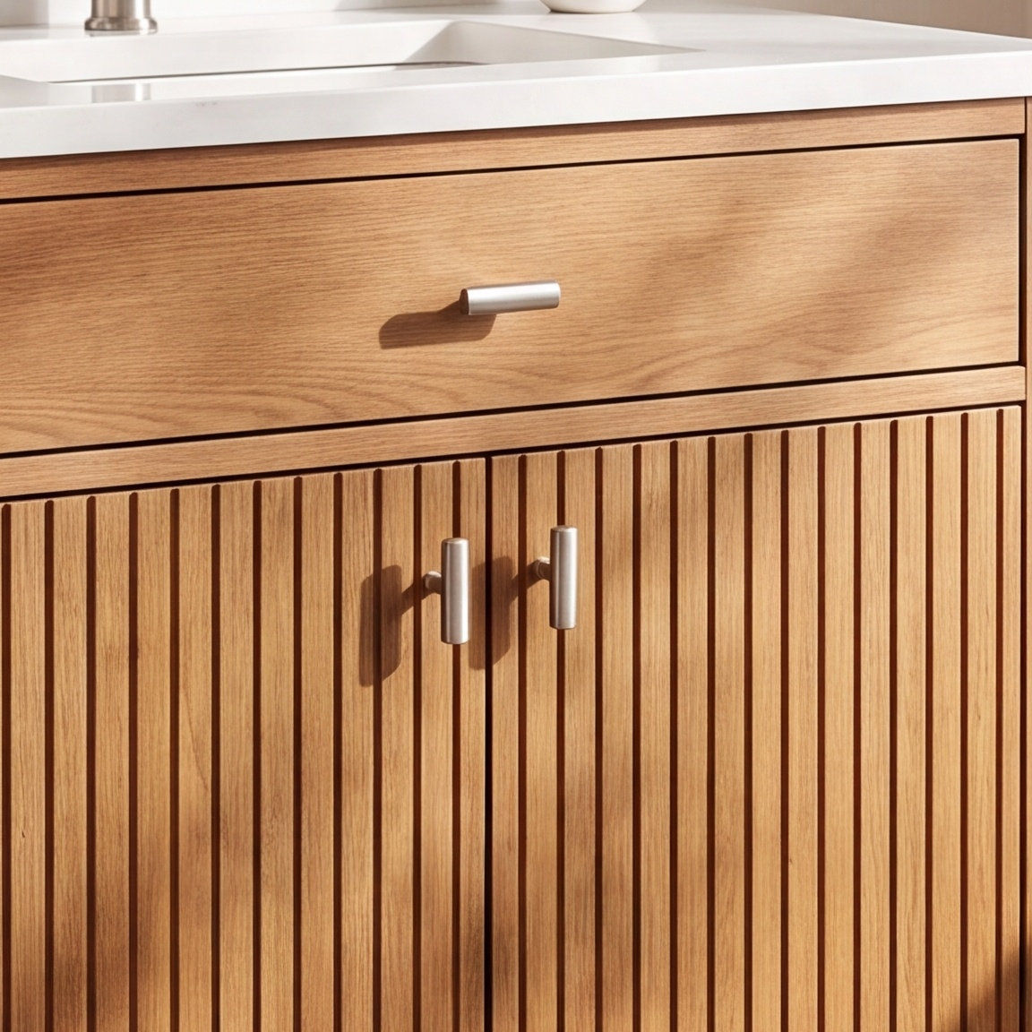 Urban Modern Bar Knob Knob, Satin Nickel