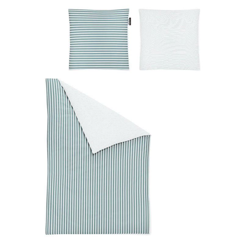 Nora Cotton 81 TC Reversible Duvet Cover Set, 100 x 135cm - 1 Pillowcase (40 x 60 cm), Jade