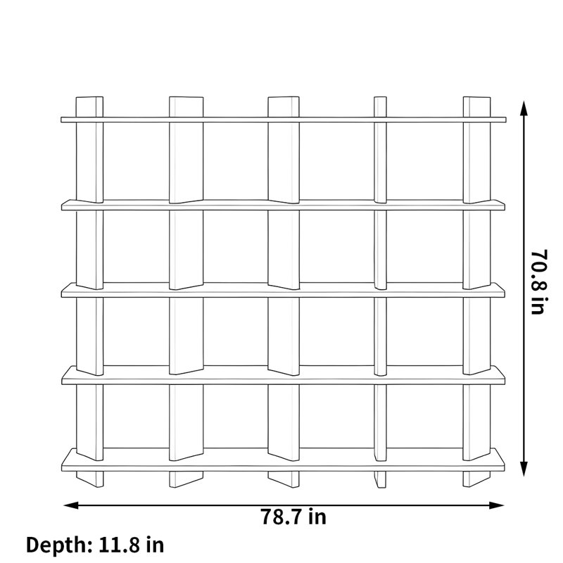 Makinley, Burlywood, (5 tablettes) H 70,8 po x l 78,7 po x P 11,8 po