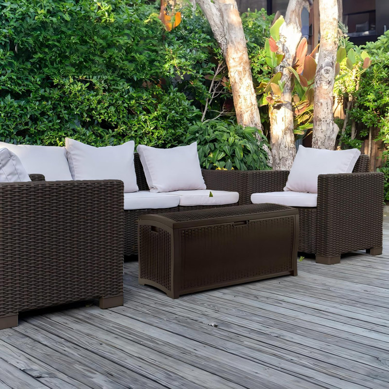 Banc de rangement en osier 73 gallons Mocha brun