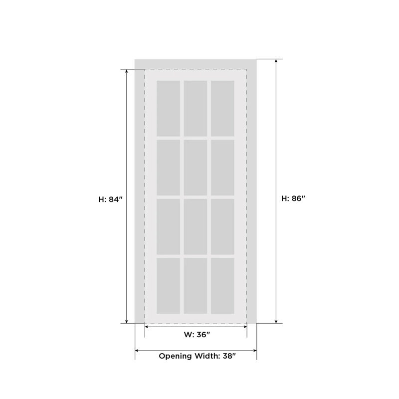 Porte standard en bois massif Planum, 36 po x 84 po, Cendre Ginder