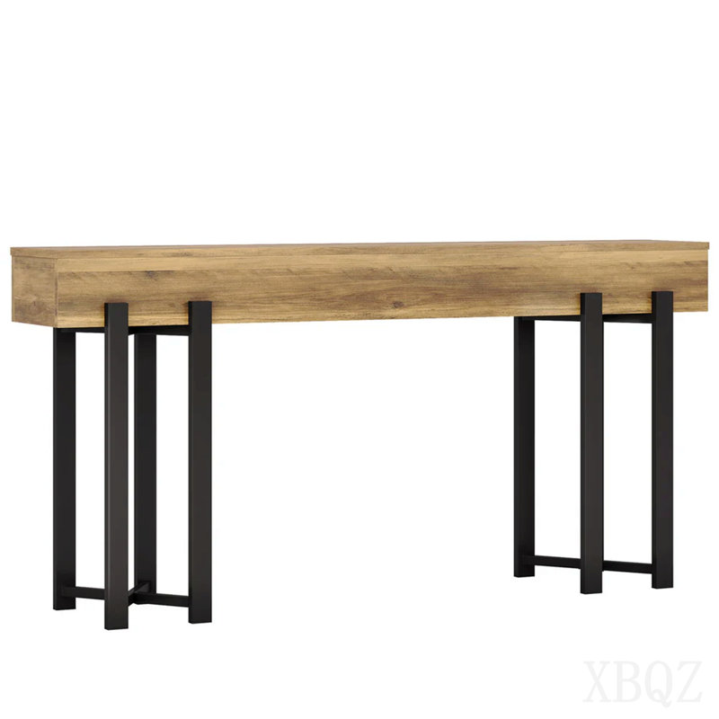 Office Display Shelf,Modern-Style Console Table,Long Sofa Table, Light Brown