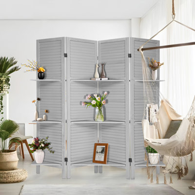 Double-Side Room Divider with Shelves for Room Separation