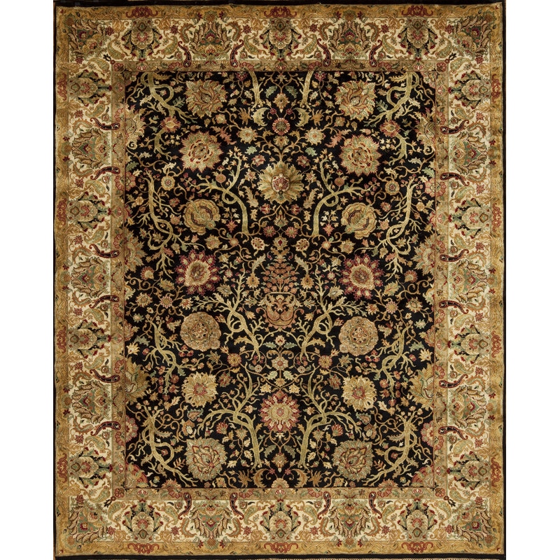 Golden Age Hand Knotted Wool Area Rug, Rectangle 6' x 9'