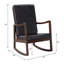 Chaise berçante en cuir synthétique et espresso Raina