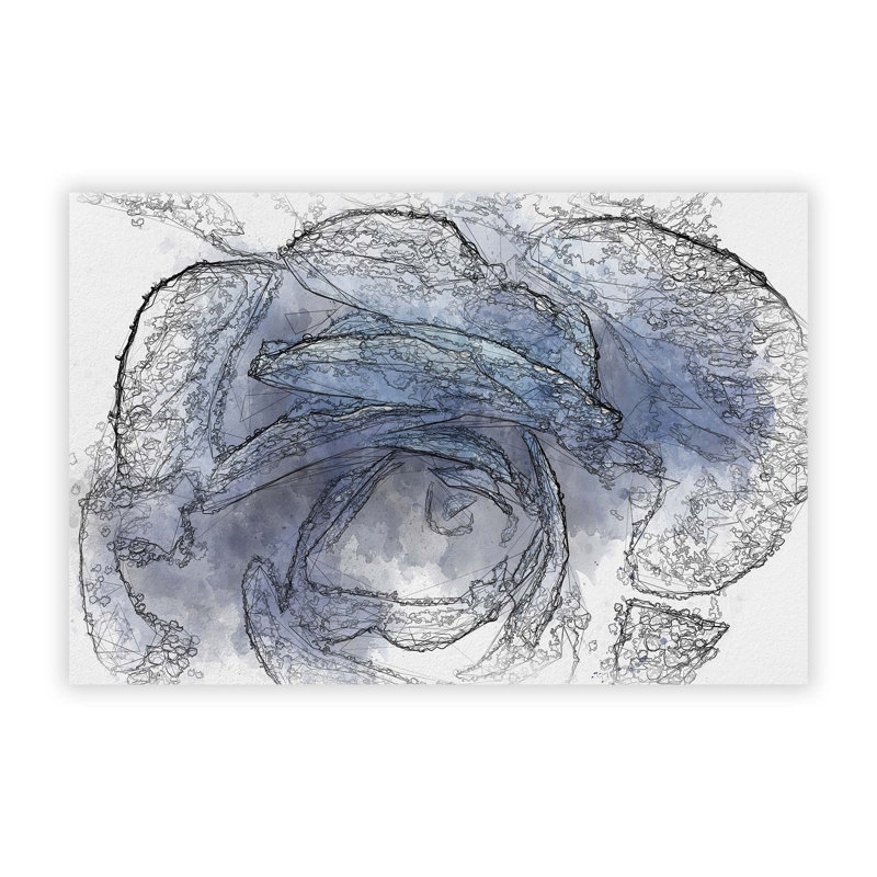 Blue Rose - Frameless Print, 21 cm H x 29.7 cm W