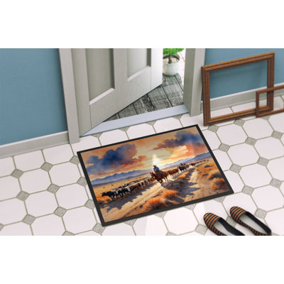 Cattle Drive at Sunset Doormat
