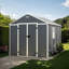 Remise de rangement imperméable en résine 8 x 8 pi avec porte verrouillable, panneau en PP de 12 mm et fenêtre HD