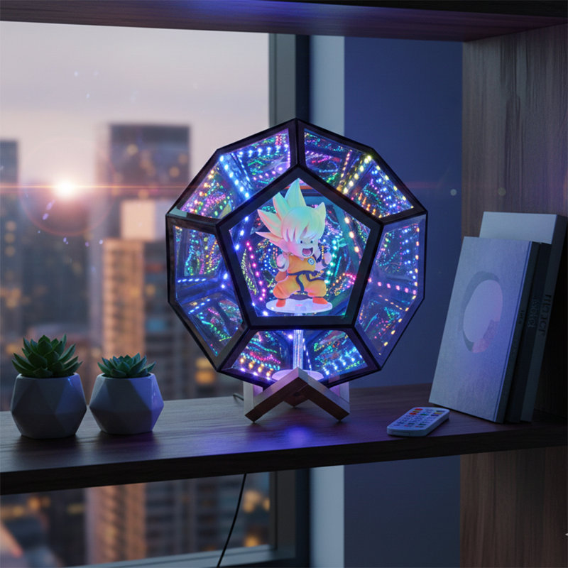 Montant RVB à dodécaèdre avec couvercle magnétique et vitrine lumineuse