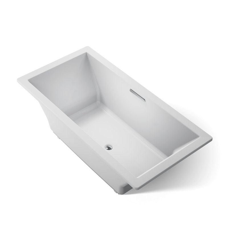Underscore 72" x 36" Drop In Soaking Acrylic Bathtub, Ice Grey