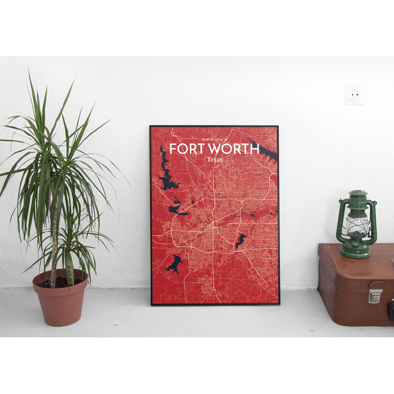 Fort Worth City Map - No Frame Print, 91.4cm H x 61cm W x 0.13cm D