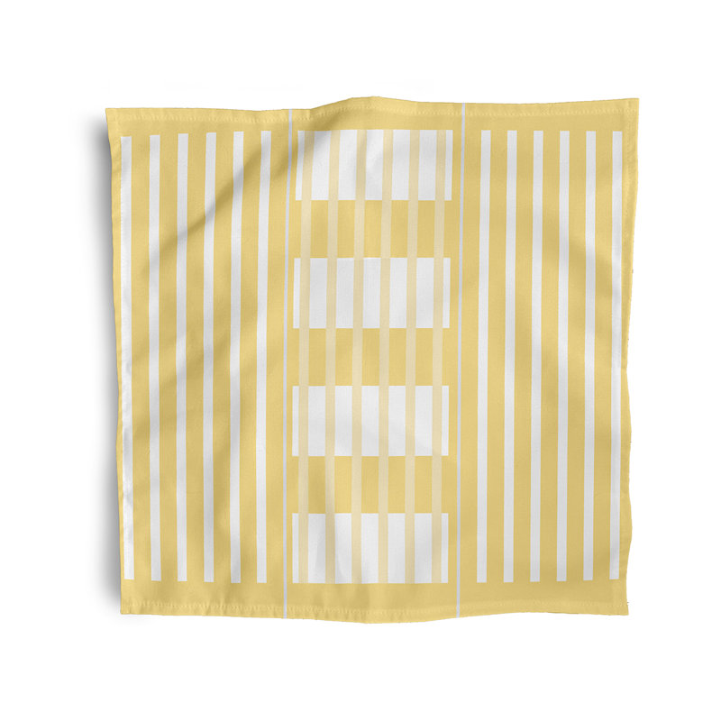 Hankins Polyester Striped Square Napkin, Yellow