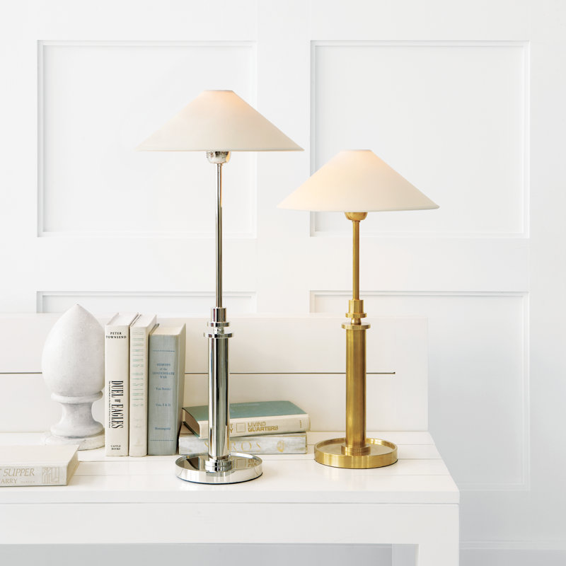 J. Randall Powers Hargett Buffet Lamp, Polished Nickel, Fabric