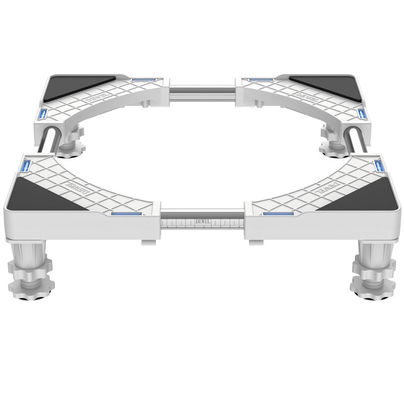Adjustable Refrigerator Stand with Round Tube Frame, Elevated Appliance Base with Protective Pads