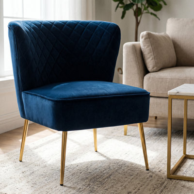 Chaise d'appoint en velours Tru