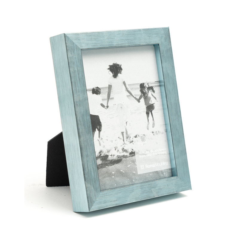 Cadre photo simple en bois doré, Bleu, 8" x 10"