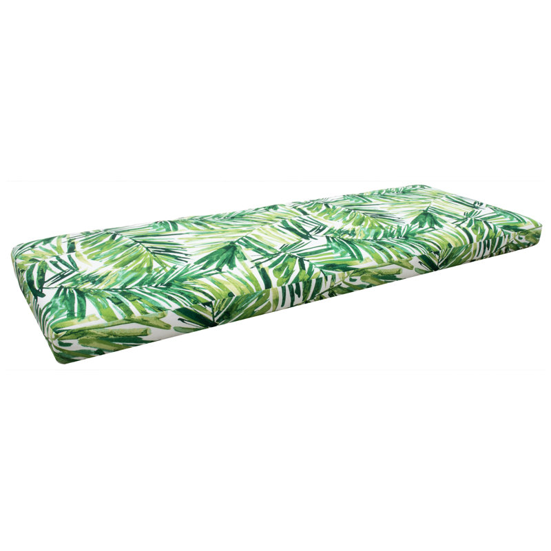 Coussin de siège d'extérieur 1 pièce TB Bench Tommy Bahama, L 48 po x L 19 po, Motif floral vert