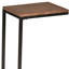  Table de bout rectangulaire en bois massif noir et châtaignier transitionnel 25 po